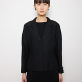 Loewe Blazer, Structured Black Blazer, Sculpted Waist Jacket, 25-inch Length Blazer, Size 42 Tailore