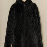 Reversible Shearling Coat Lambskin Striped Texture