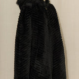 Reversible Shearling Coat Lambskin Striped Texture