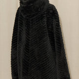Reversible Shearling Coat Lambskin Striped Texture