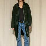 Versace Green Shearling Toggle Coat