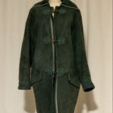 Versace Green Shearling Toggle Coat