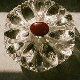 Sterling Silver Modernist Carnelian Cabochon Brooch/ Pendant