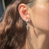 Sterling Silver Jasper and Onyx Stones Drop Earrings