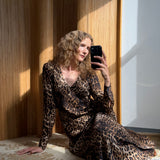 Elie Tahari Cheetah Print Gown