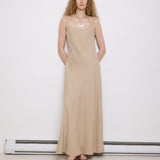 Spiagel Linen Dress, 60-inch length, size 12, suggested M–L. 100% linen. Model is 5'11", very good condition