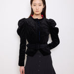 Vintage Cropped Jacket with attachable hood, size 42 fits XS–S, 21-inch length. Model is 5'9", very good condition