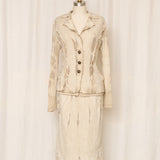 Latte Wool Skirt Set