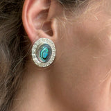 Sterling Silver Clip On Earrings with Abalone