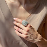 Fine Silver Modernist Caviar Ring