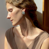 Sterling Silver Round Bird Stud Earrings