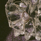 Sterling Silver Necklace with Large Purple Glass Teardrop Pendant
