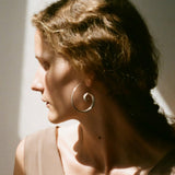 Sterling Silver Spiral Textured Large Hoop Earrings