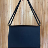 Black Satin Purse with Multi Tassel