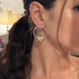 Sterling Silver Hoop Earrings with Hearts
