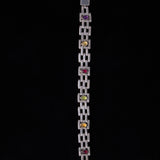 Sterling Silver Multistone Link Bracelet