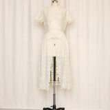 Vintage 50s Floral Embroidery Cotton Dress