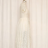 Vintage 50s Floral Embroidery Cotton Dress