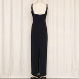 Black Beaded Dress with Corset Effect