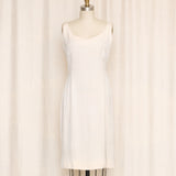 Vintage Cream Silk Fitted Midi Dress