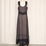 Nataya Layered Maxi Rosette Aplique Dress