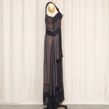 Nataya Layered Maxi Rosette Aplique Dress