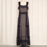 Nataya Layered Maxi Rosette Aplique Dress