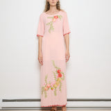 Vintage Hand Embroidered Peach Dress