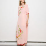 Vintage Hand Embroidered Peach Dress