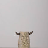 Discover the KKS Bull Vase – a handmade 5.5-inch tall, 4-inch wide ceramic vase, featuring organic artistry and one-of-a-kind craftsmanship.