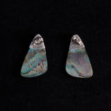 Sterling Silver Triangle Stud Back Earrings with Abalone Shell