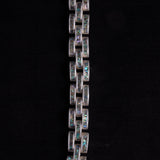 Sterling Silver Abalone Solid Link Bracelet