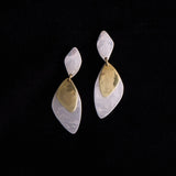 Sterling Silver and Brass RLM Drop Earrings