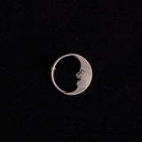Vintage Sterling Silver Moon Brooch