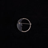 Vintage Sterling Silver Moon Brooch
