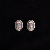 Sterling Silver Oval Clip On Earrings with Mother of Pearl