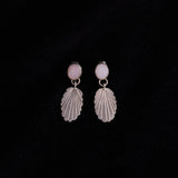 Sterling Silver Stud Earrings with Pink Mother of Pearl Detail