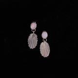 Sterling Silver Stud Earrings with Pink Mother of Pearl Detail