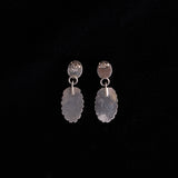 Sterling Silver Stud Earrings with Pink Mother of Pearl Detail