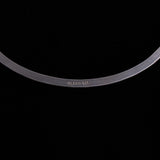 Sterling Silver Choker Necklace with Oval Orange Stone Pendant