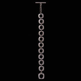 Sterling Silver Square Circles Link Bracelet