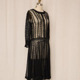 Vintage Crochet Black Dress