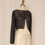 Silk Black Sheer Crop Top
