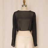 Silk Black Sheer Crop Top