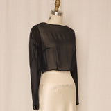 Silk Black Sheer Crop Top