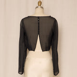 Silk Black Sheer Crop Top