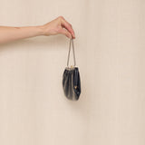 Navy Vegan Leather Clutch with Red Lining