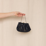 Navy Vegan Leather Clutch with Red Lining