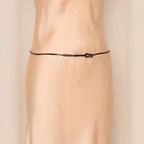 Prada Thin Black Shiny Leather Belt