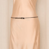 Prada Thin Black Shiny Leather Belt